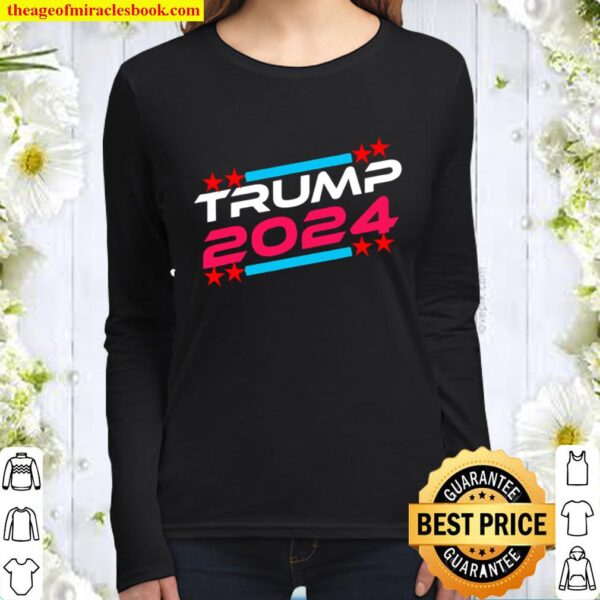 Trump 2024 keep America red again blue and red Trump 2020 Women Long Sleeved