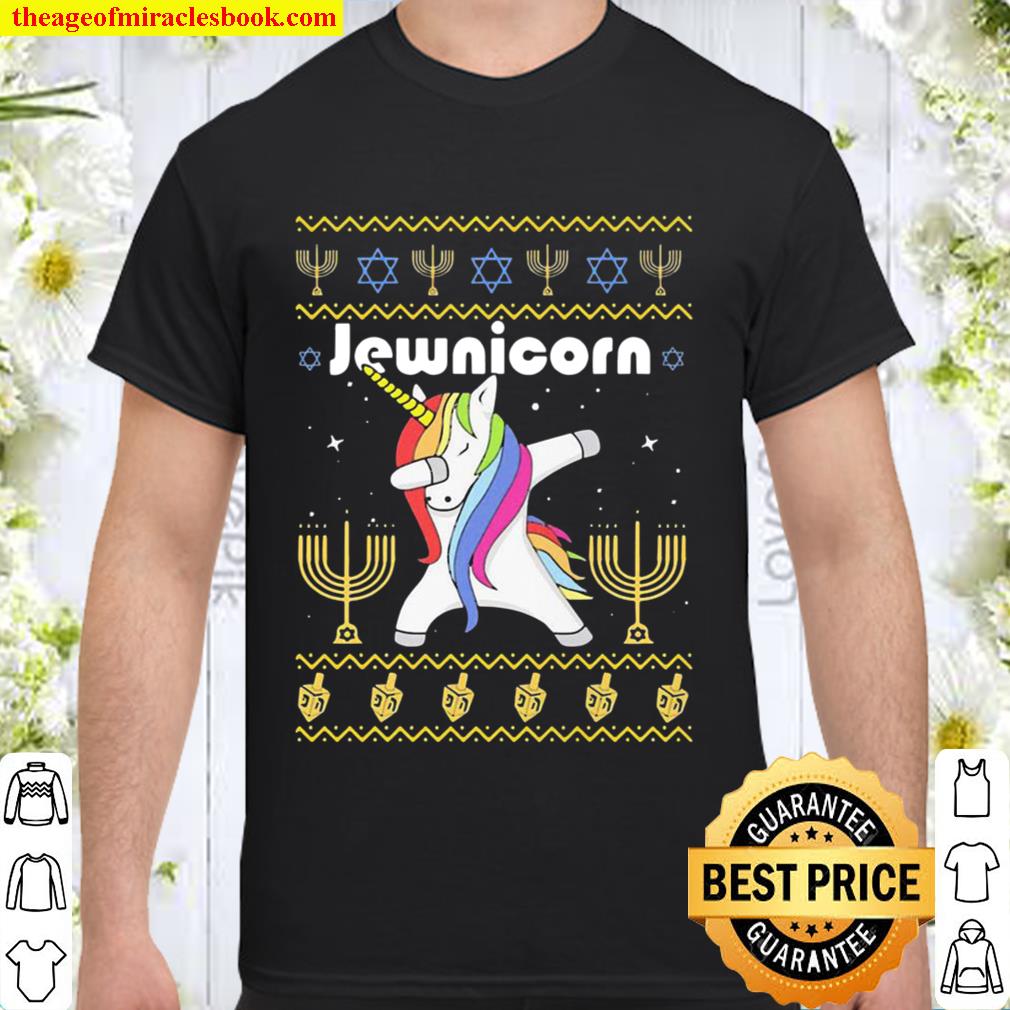 Unicorn Dabbing Jewnicorn Ugly Christmas Shirt, Hoodie, Long Sleeved, SweatShirt