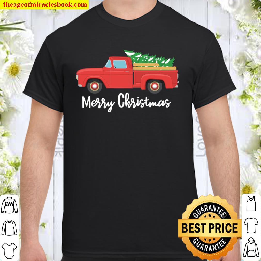 Vintage Wagon Christmas Tree Red Retro Farmer Truck Vacation Shirt, Hoodie, Long Sleeved, SweatShirt