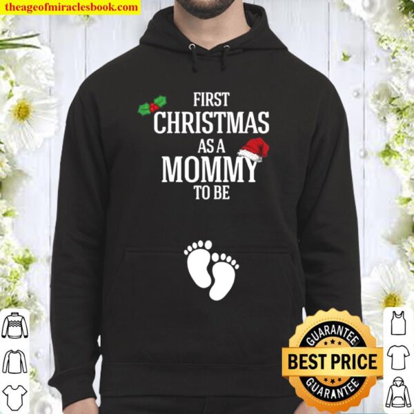 Womens First Christmas Mommy To Be Pregnancy Announcement Hoodie