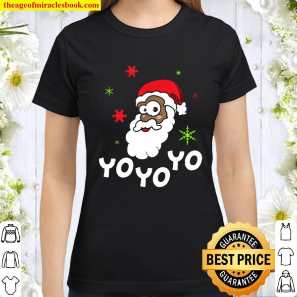 Yo Yo Yo Black Santa Claus Funny Christmas Design Classic Women T-Shirt