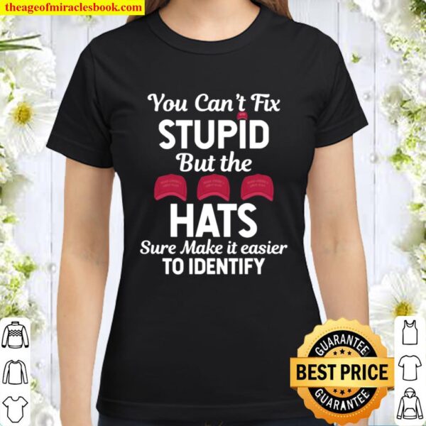 You Can’t Fix Stupid But The Hats Sure Make It Easy Identify 2020 Classic Women T-Shirt