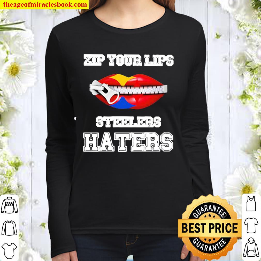 Zip Your Lips Steelers Haters Kiss Women Long Sleeved