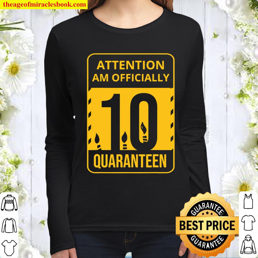 10Th Quarantine Birthday Gift Officially 10 Years Old Women Long Sleeved