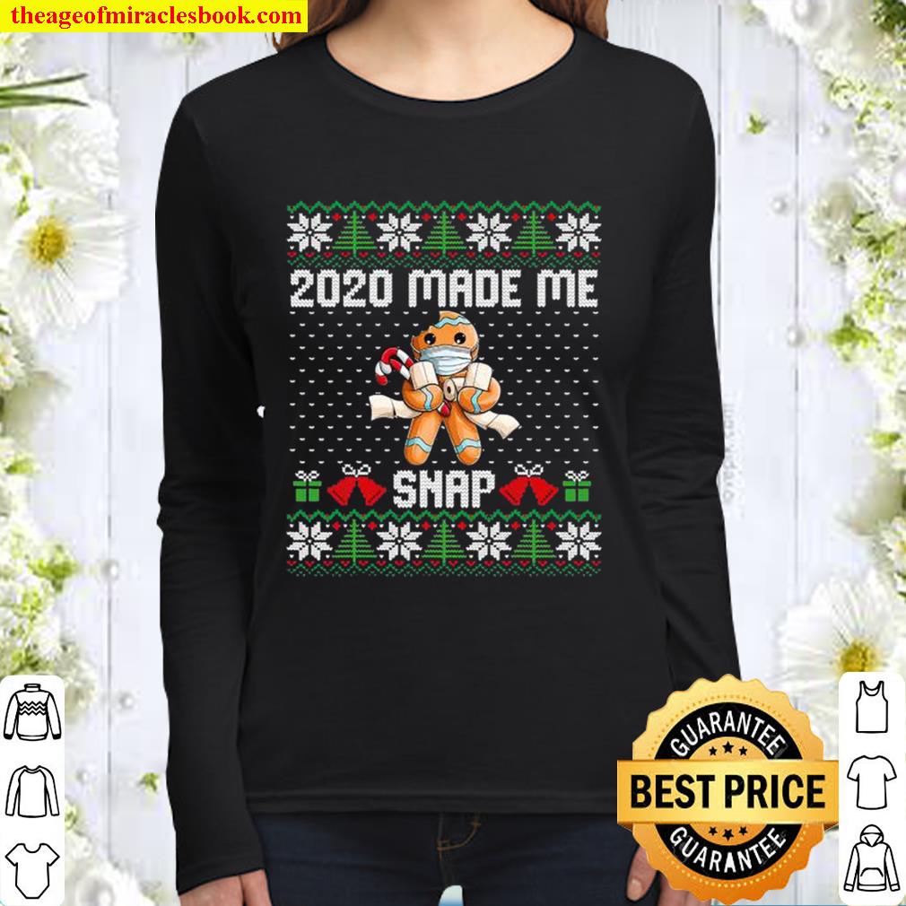 2020 Made Me Snap Christmas Gingerbread Wear Mask Women Long Sleeved