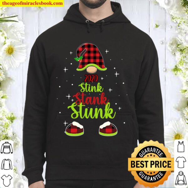 2020 Stink Stank Stunk- Gnome Buffalo Plaid Matching Xmas Hoodie