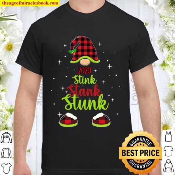 2020 Stink Stank Stunk- Gnome Buffalo Plaid Matching Xmas Shirt