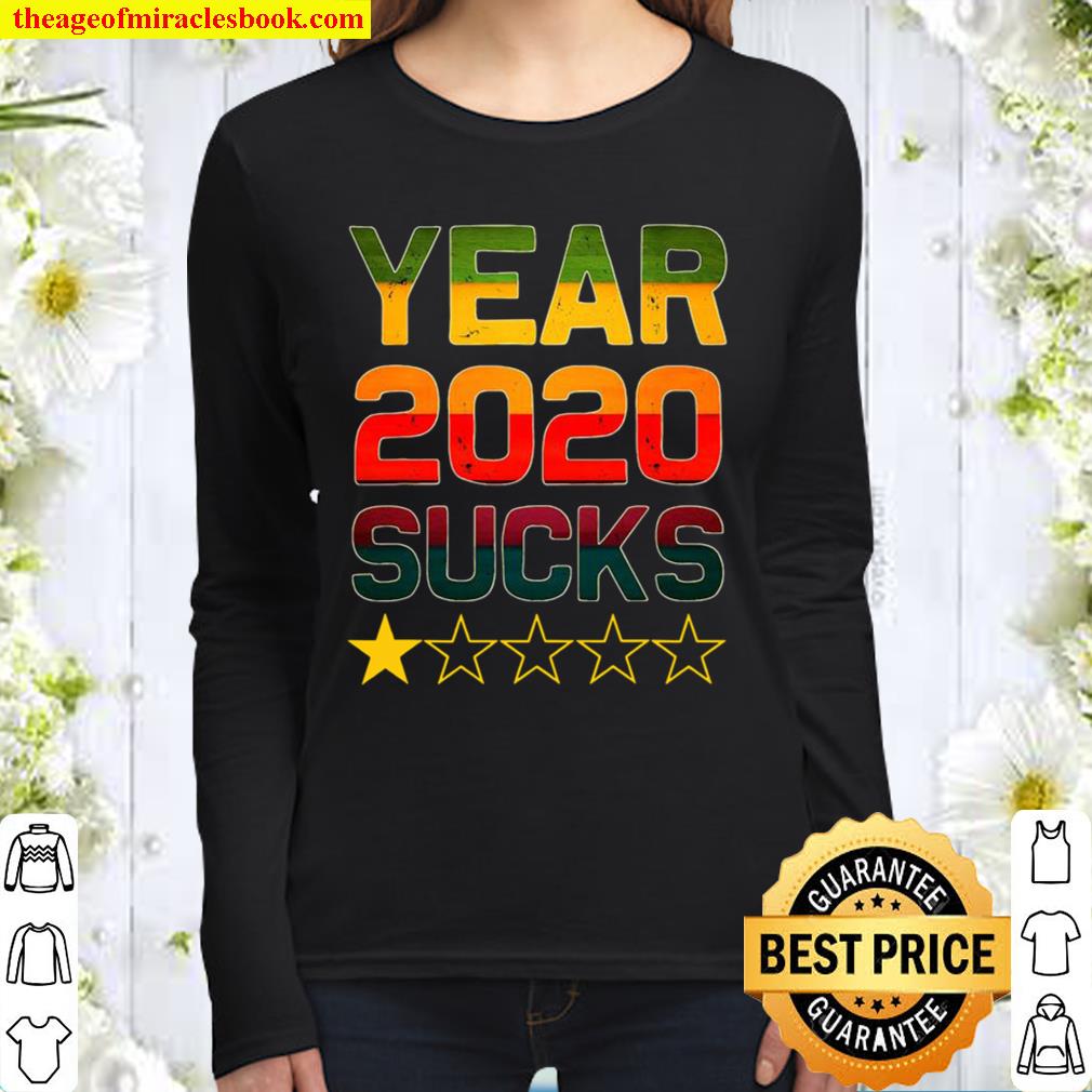 2020 Sucks Shirt 2020 One Star Funny Christmas Shirts 2020 Women Long Sleeved