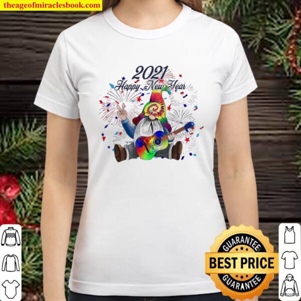 2021 Happy New Year Gnome Guitar Classic Women T-Shirt