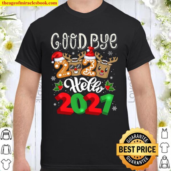 2021 Happy New Year Reindeer Face Mask Pajama Family Xmas Shirt