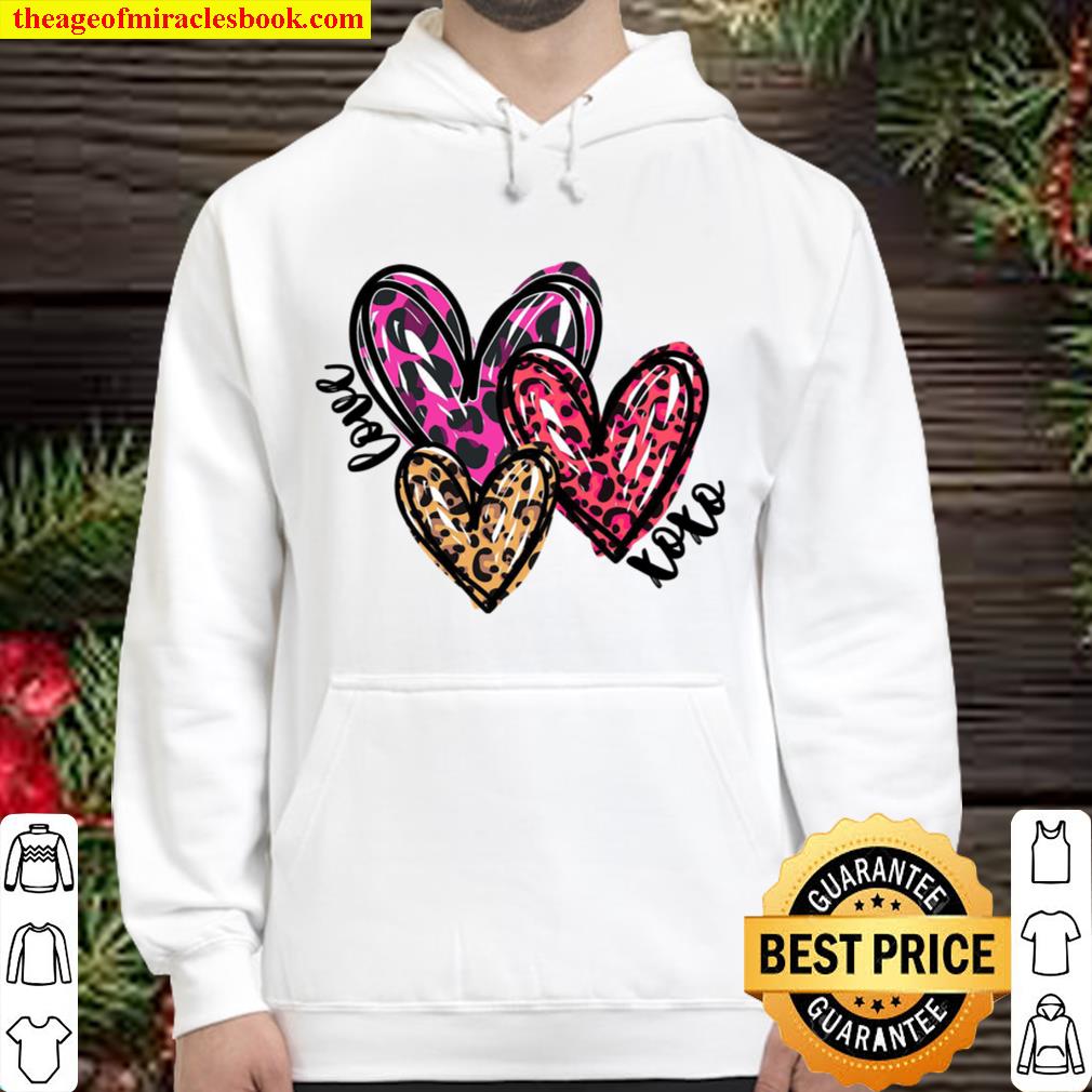 3 Heart Love Shirt, XOXO LOVE Shirt, Valentines Day Shirt, Buffalo Pla Hoodie