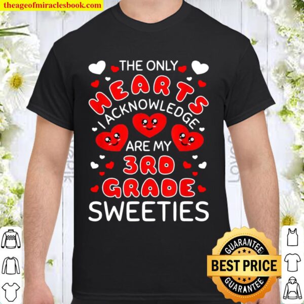 3rd Third Grade Teacher School Valentine Day Heart Design Shirt