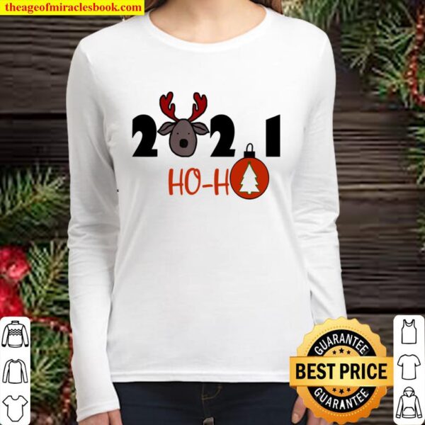 4PPL 2021 ho ho deer a new year and Christmas Women Long Sleeved