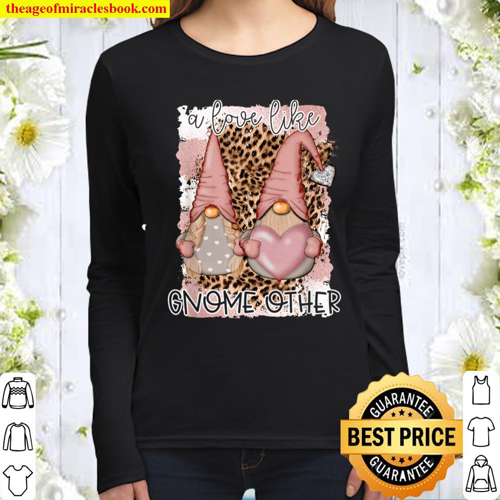 A Love Like Gnome Other Valentine Gnome Couple Leopard Print Women Long Sleeved