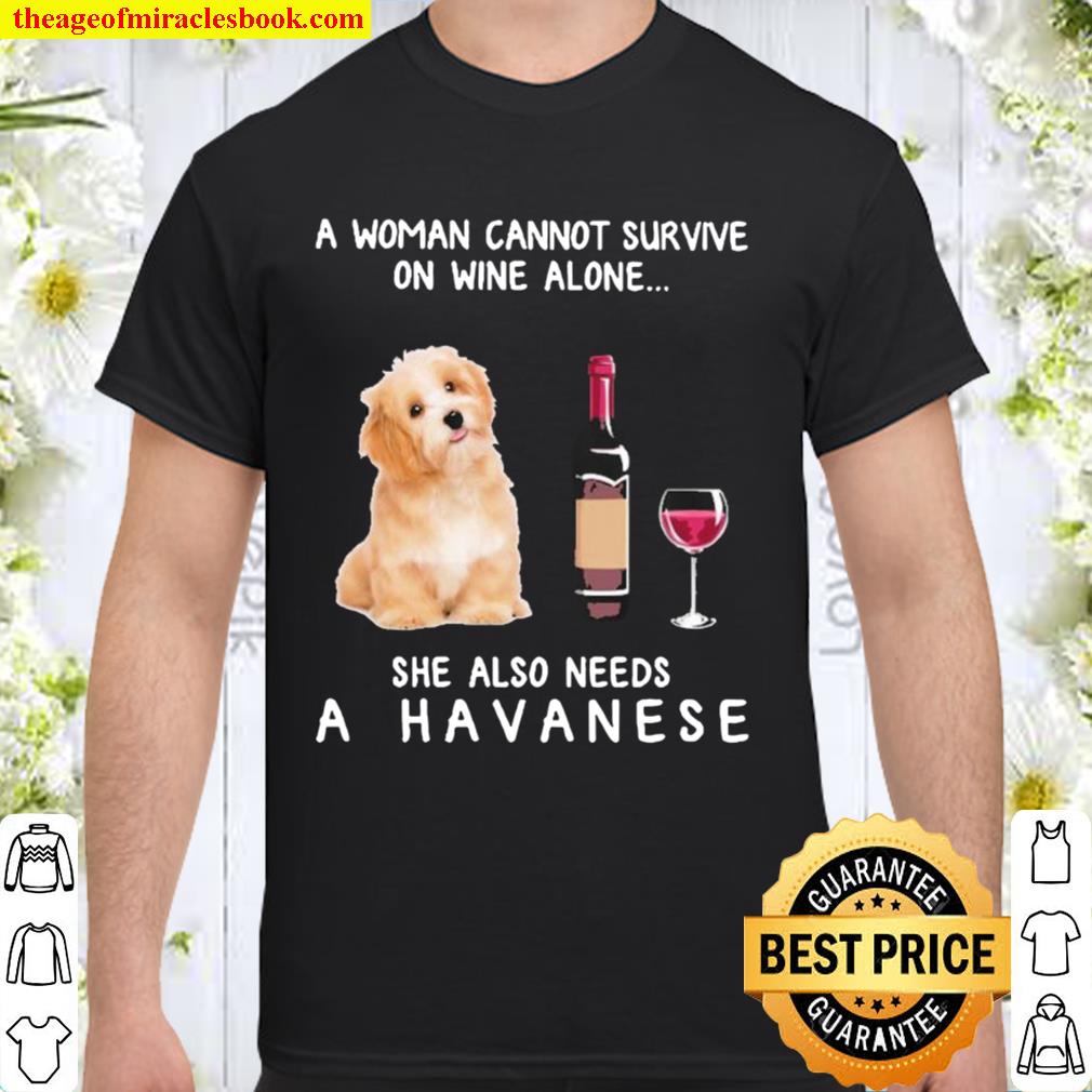 A woman cannot survive on wine alone she also needs a cockapoo new Shirt, Hoodie, Long Sleeved, SweatShirt
