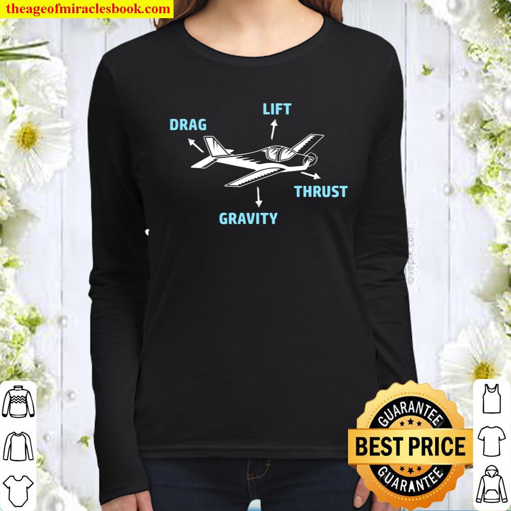 Airplane pilot forces of flight instructor or student Women Long Sleeved
