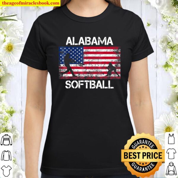 Alabama Softball Team American Flag Gif Classic Women T-Shirt