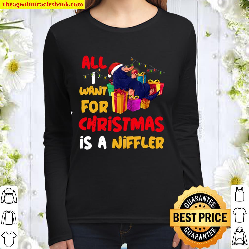 All I Want For Christmas Is A Niffler Merry Christmas Idea Women Long Sleeved