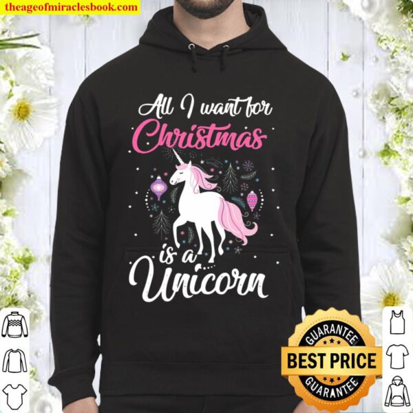 All I Want For Christmas Is A Unicorn Gift For Unicorn Lover Hoodie