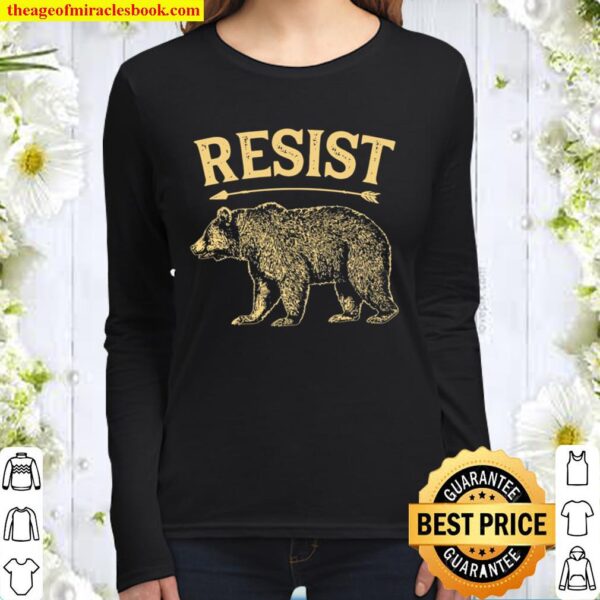 Alt Us National Park Resist Service Bear Vintage Women Long Sleeved