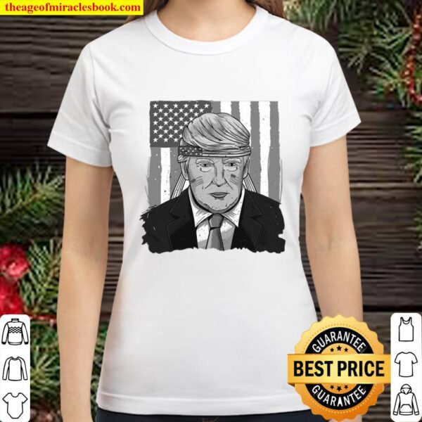 America Ribbon Usa Flag Donald Trump 2020 Graphic Classic Women T-Shirt