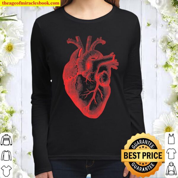 Anatomical Heart Spread The Love Artsy Valentine Women Long Sleeved