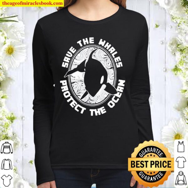 Animal Lover Gift Ocean Animals Earth Day Killer Whale Women Long Sleeved