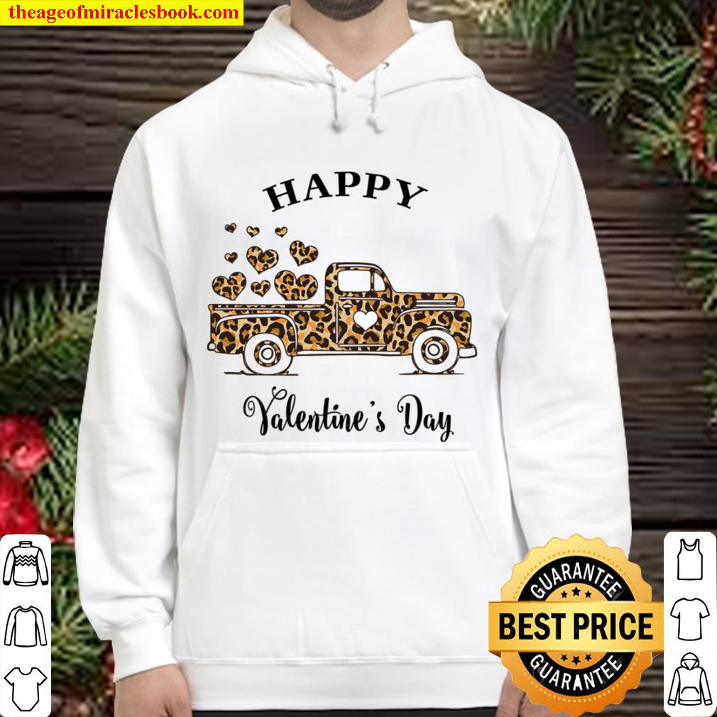 Animal Print Truck, Happy Valentines Day, Valentines Day Shirt For Cou Hoodie