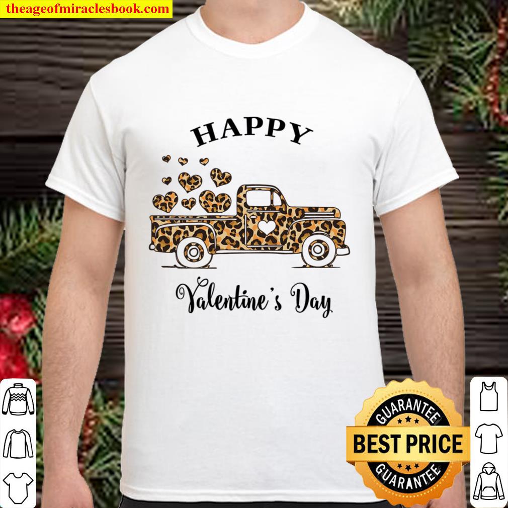 Animal Print Truck, Happy Valentines Day, Valentines Day Shirt For Cou Shirt