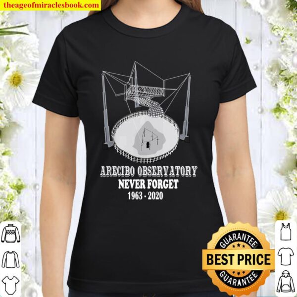 Arecibo Observatory Never Forget Astronomy 1963-2020 Classic Women T-Shirt