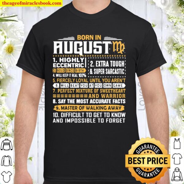 August Birthday Gifts Born In August Virgo Shirt