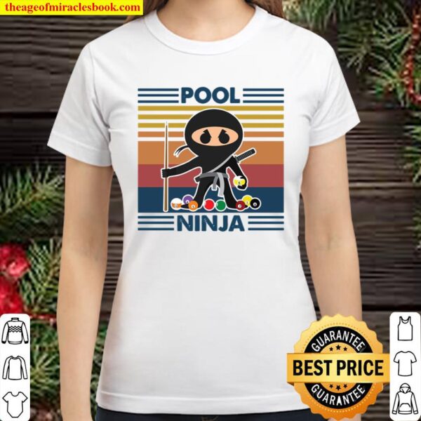 BILLIARD Pool Ninja vitage retro Classic Women T-Shirt