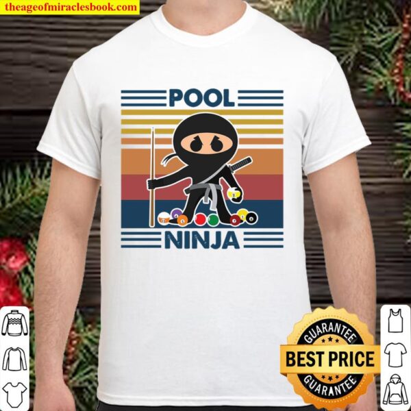 BILLIARD Pool Ninja vitage retro Shirt