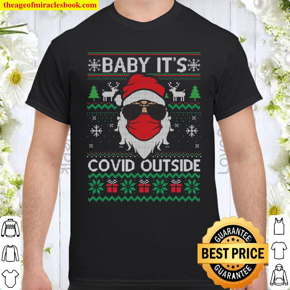 Gift Ideas Baby There's Covid Outside Funny Ugly Christmas Sweater Christmas Gift Holiday Sweater