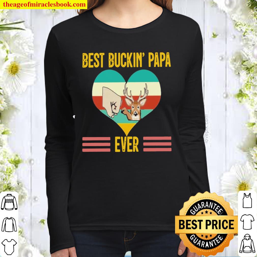 Best Buckin’ Papa ever vintage Women Long Sleeved
