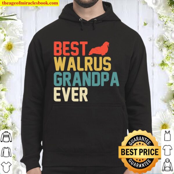 Best WALRUS Grandpa Ever Retro Shirt, Grandpa Gifts Hoodie