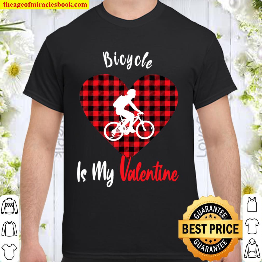 Bicycle Is My Valentine Funny Red Plaid Heart Biker Gifts 2020 Shirt, Hoodie, Long Sleeved, SweatShirt