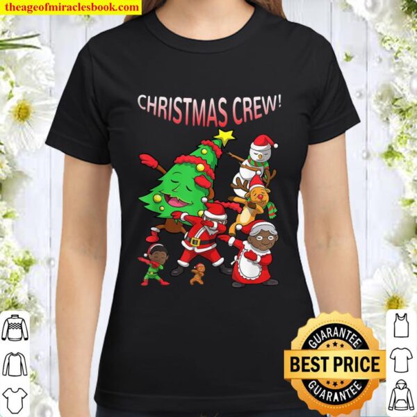 Black Dabbing Family Christmas Crew Holiday Pajama Idea Classic Women T-Shirt