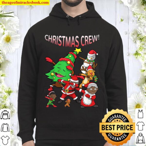 Black Dabbing Family Christmas Crew Holiday Pajama Idea Hoodie