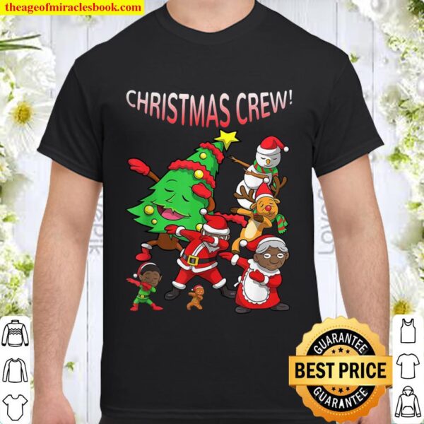 Black Dabbing Family Christmas Crew Holiday Pajama Idea Shirt