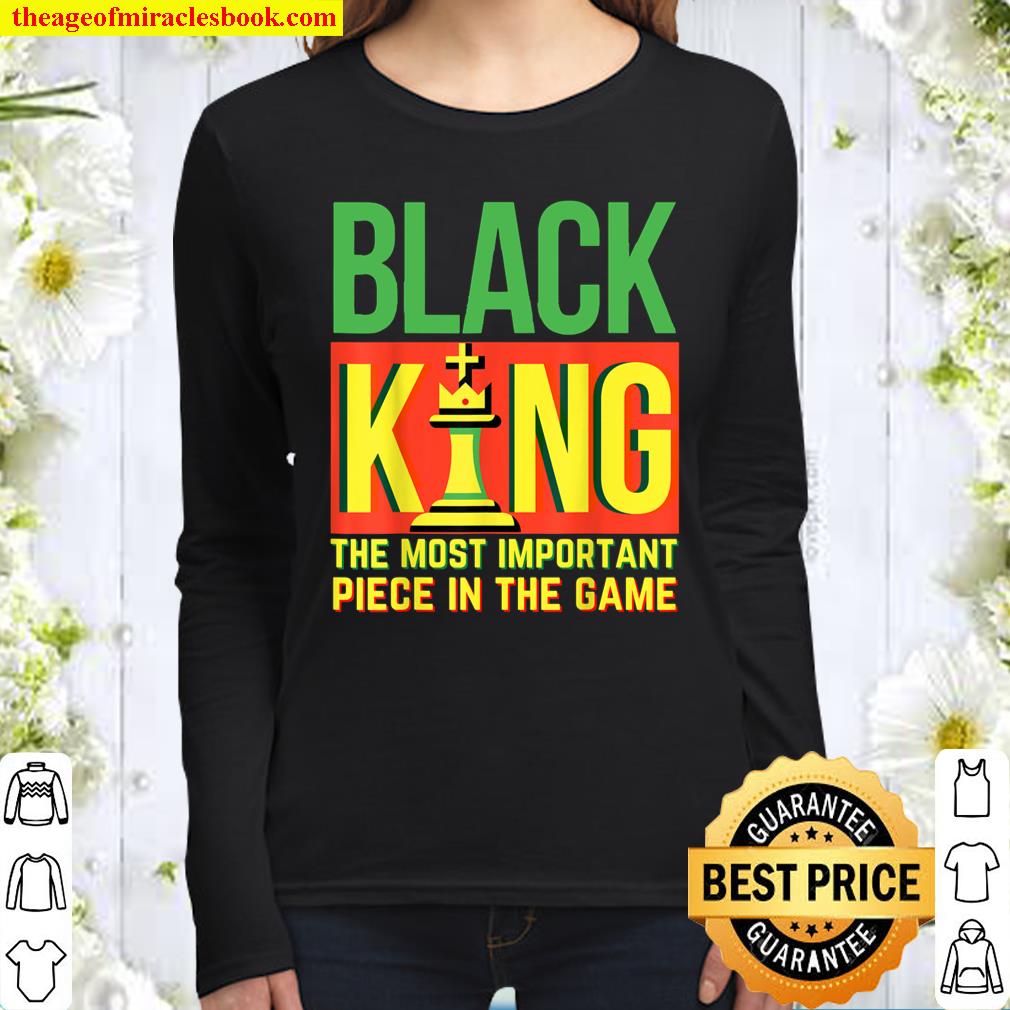 Black King Chess African American History Month Man Dad Bruh Women Long Sleeved