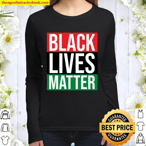 Black Lives Matter With Pan-African Flag Colors Women Long Sleeved