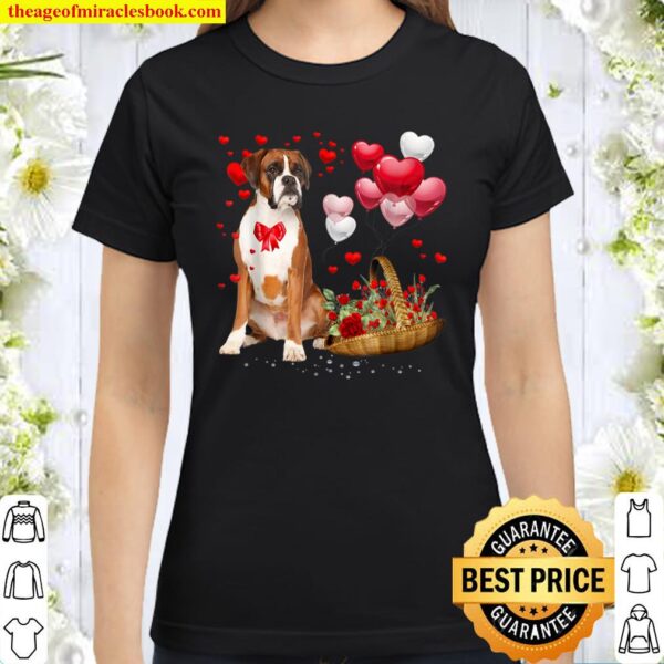Boxer Valentines Day Shirt Funny Dog Valentine Gift Classic Women T-Shirt