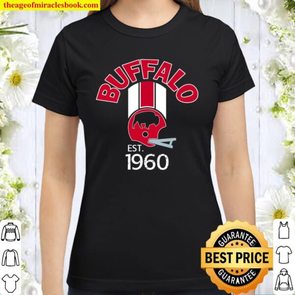 Buffalo Helmet Stripe Varsity Style Retro 1960 Football Classic Women T-Shirt