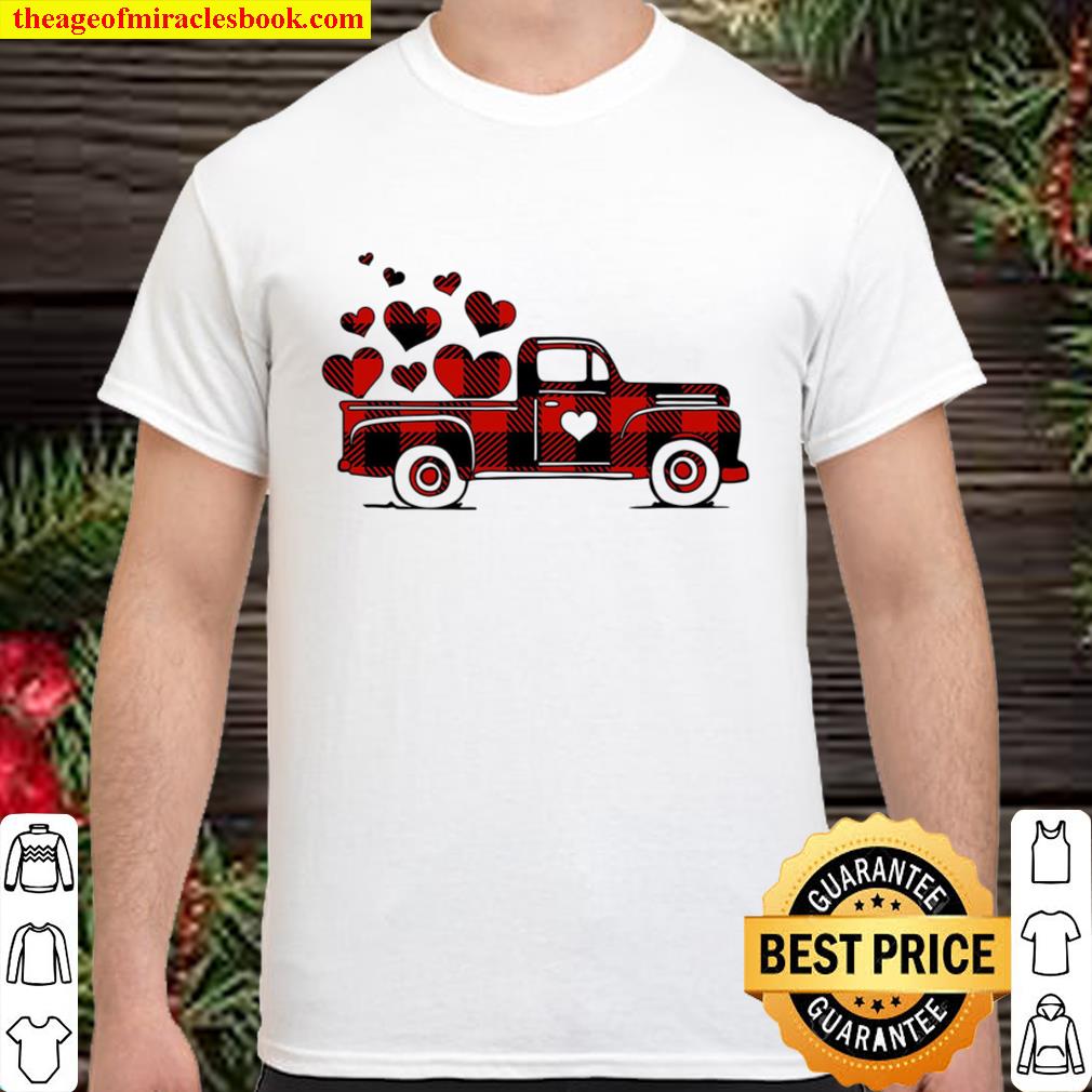 Buffalo Plaid Valentine Truck, Happy Valentines Day, Valentines Day Sh Shirt