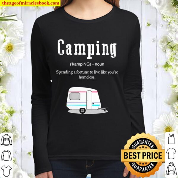 Camping Definition Shirt, Funny Camper With Rv Women Long Sleeved