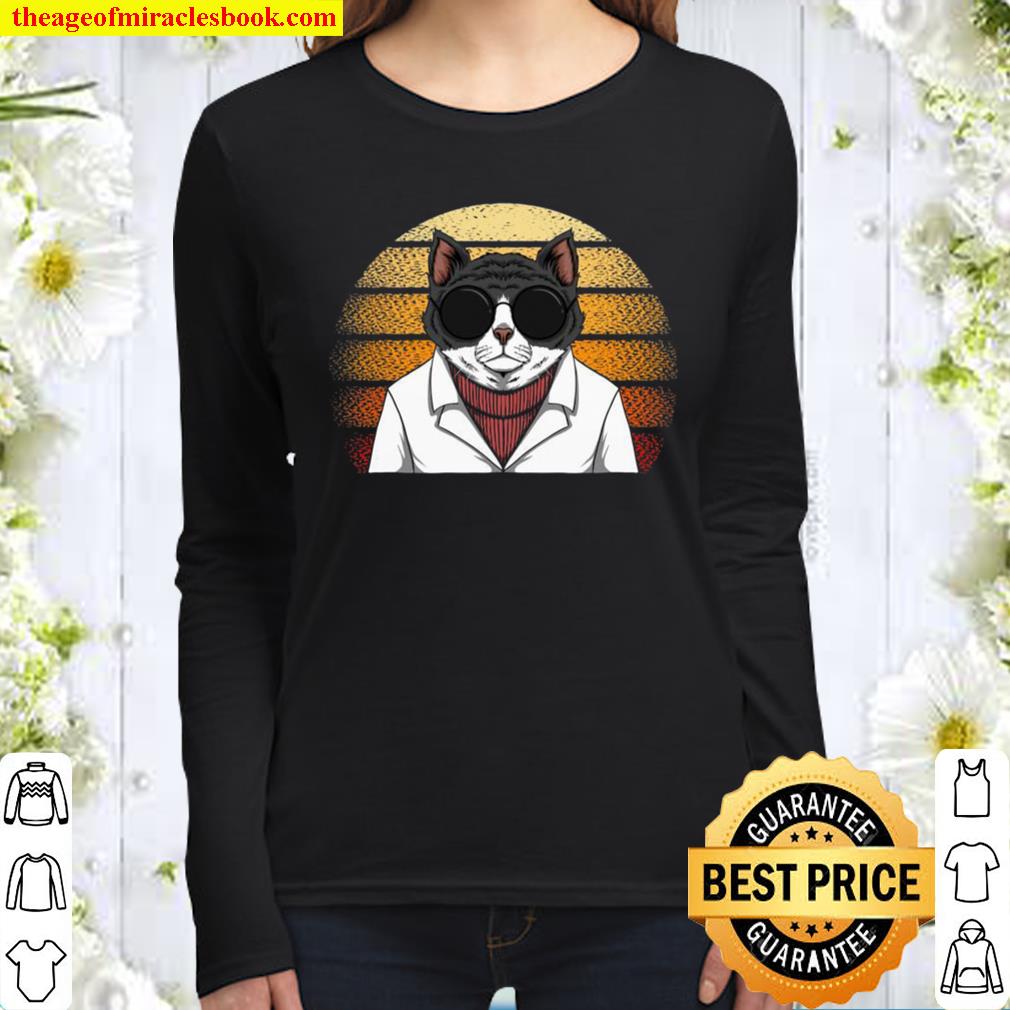 Cat with sunglasses Women Long Sleeved