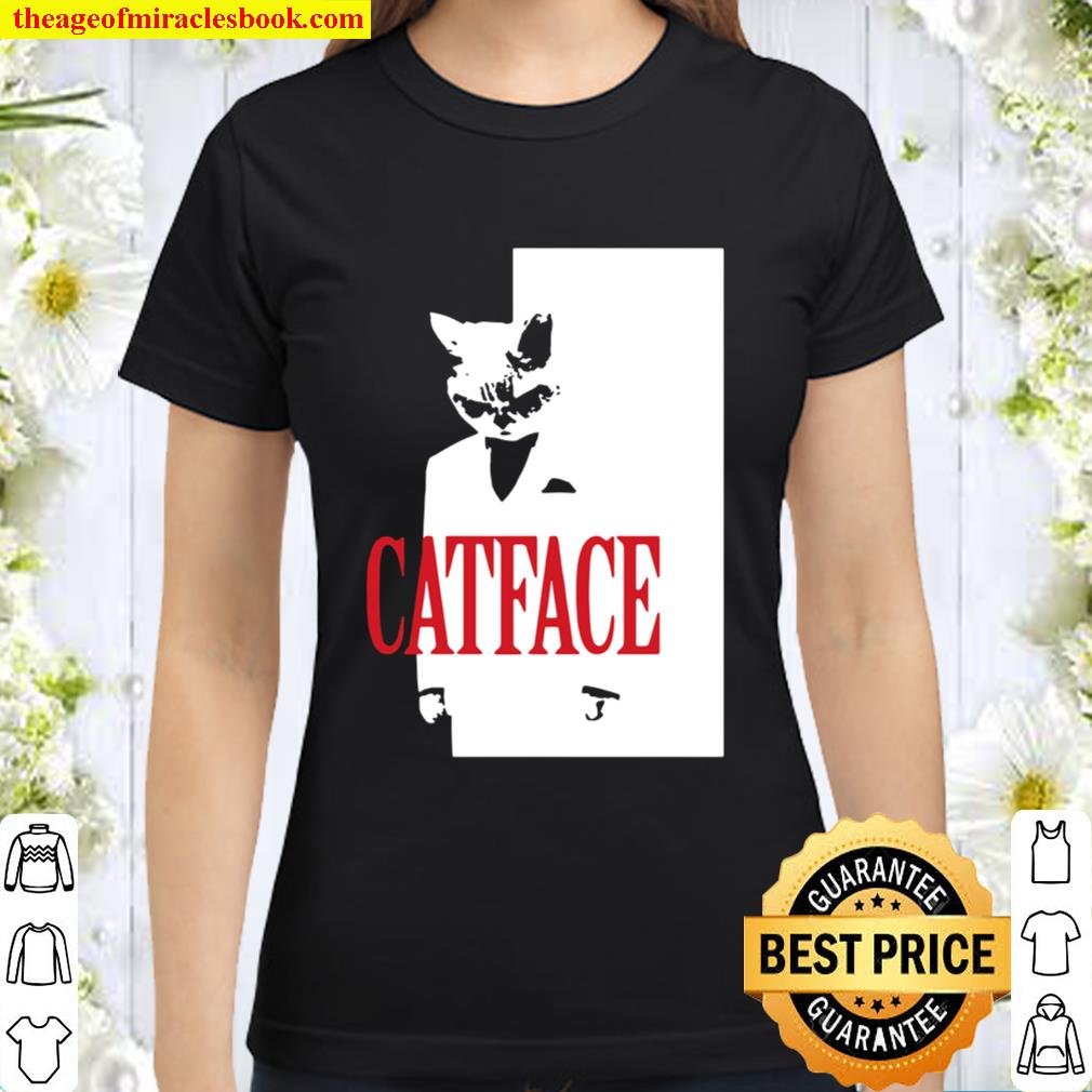 Catface Silhouette Black Cat In Suit Classic Women T-Shirt