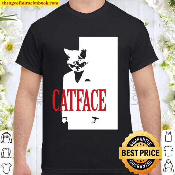 Catface Silhouette Black Cat In Suit Shirt