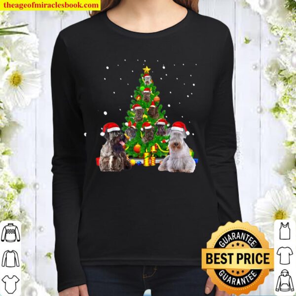 Cesky Terrier dog Christmas Tree Cesky Terrier Xmas Tree Women Long Sleeved